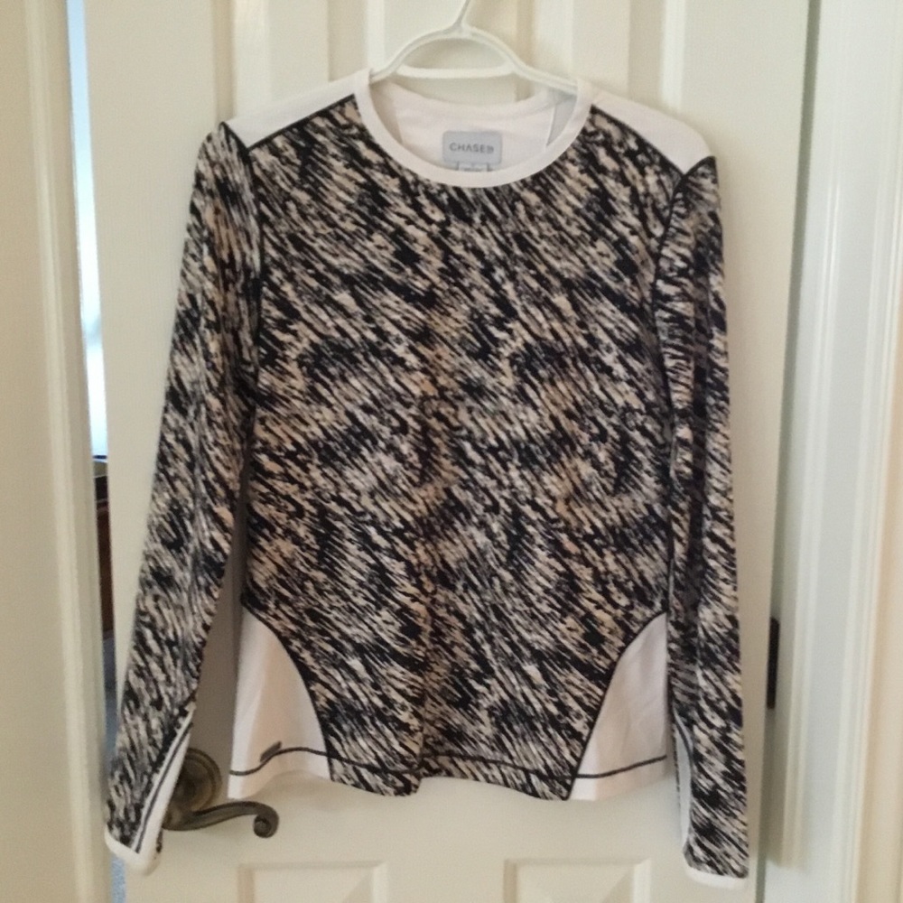 Chase 54 Black White and Tan Space-Dye Pullover